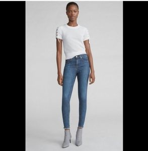 rag & bone High Rise Ankle Skinny Jeans Size 26 Raw Hem
